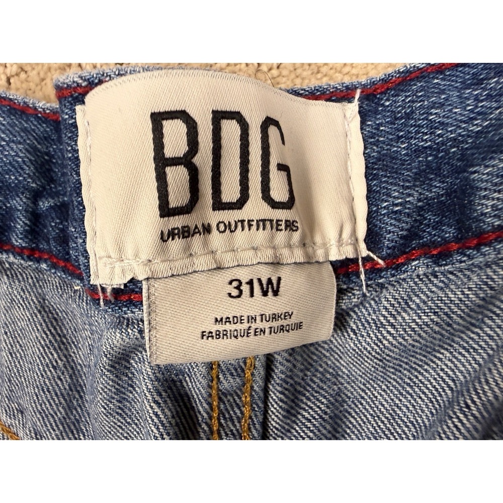 Women's BDG Urban Outfitters Barrel Distressed Size 31W (30x32) Blue Jeans #1381 - Picture 10 of 16